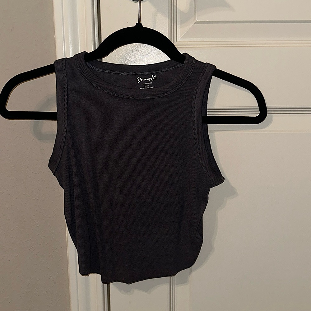 It is a young LA tank top and the color is a grayish